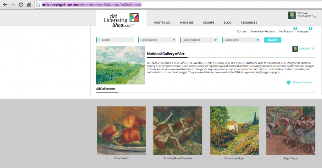 collections-page-from-artist-login